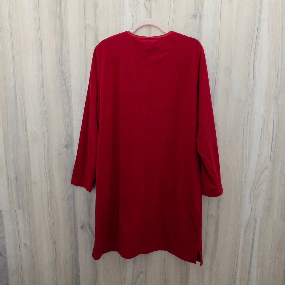 Vintage Disney Womens Fleece Nightgown L Red Minnie Mouse Snowflake Holiday Cozy - Picture 6 of 7
